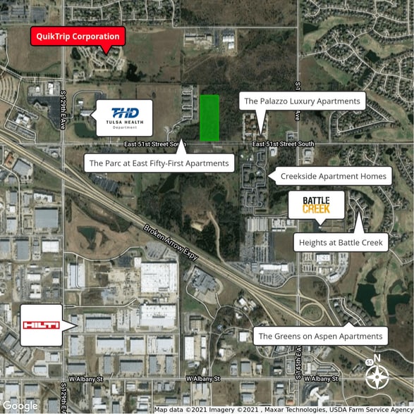 E 51st St, Tulsa, OK for sale - Aerial - Image 2 of 2