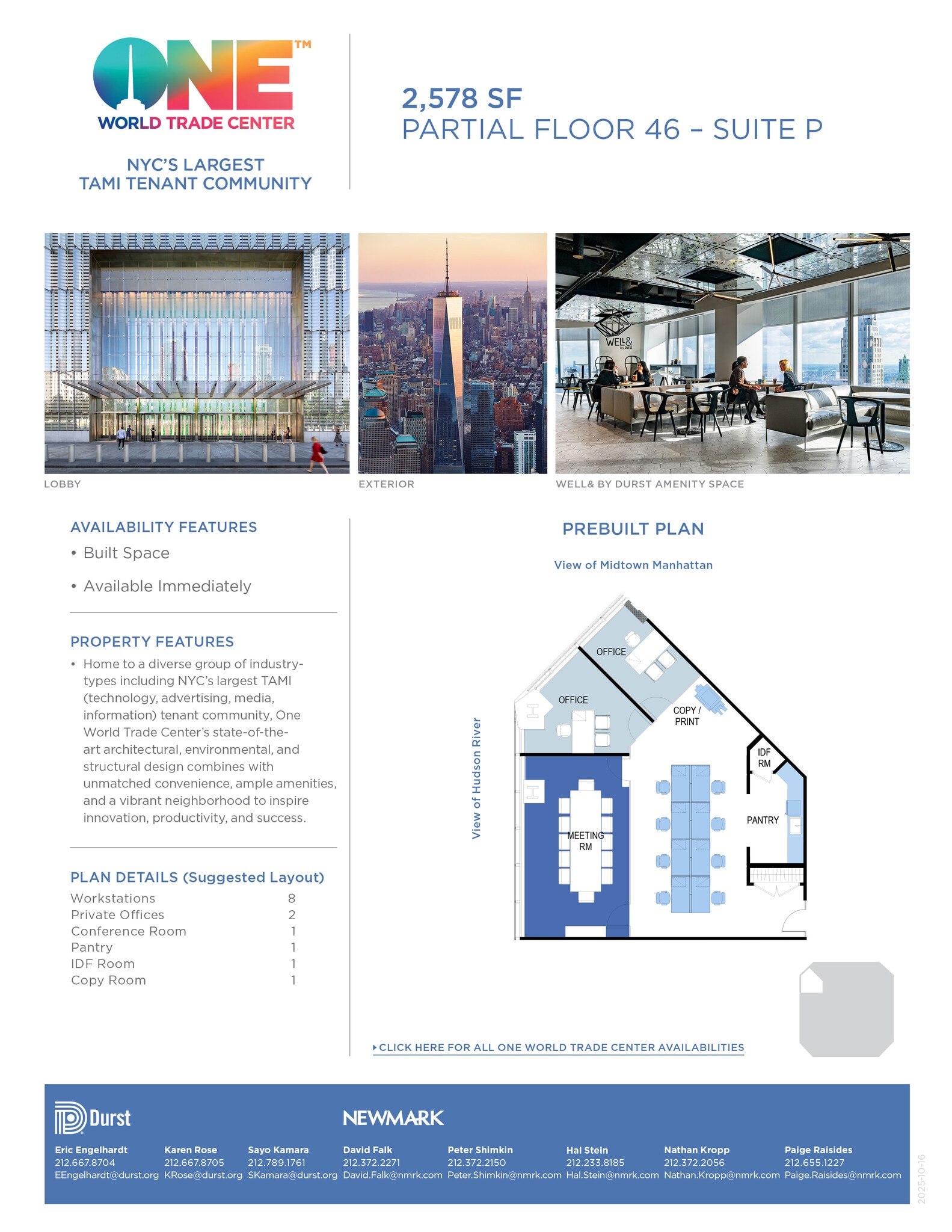 One World Trade Center, New York, NY à louer Photo intérieure- Image 1 de 1