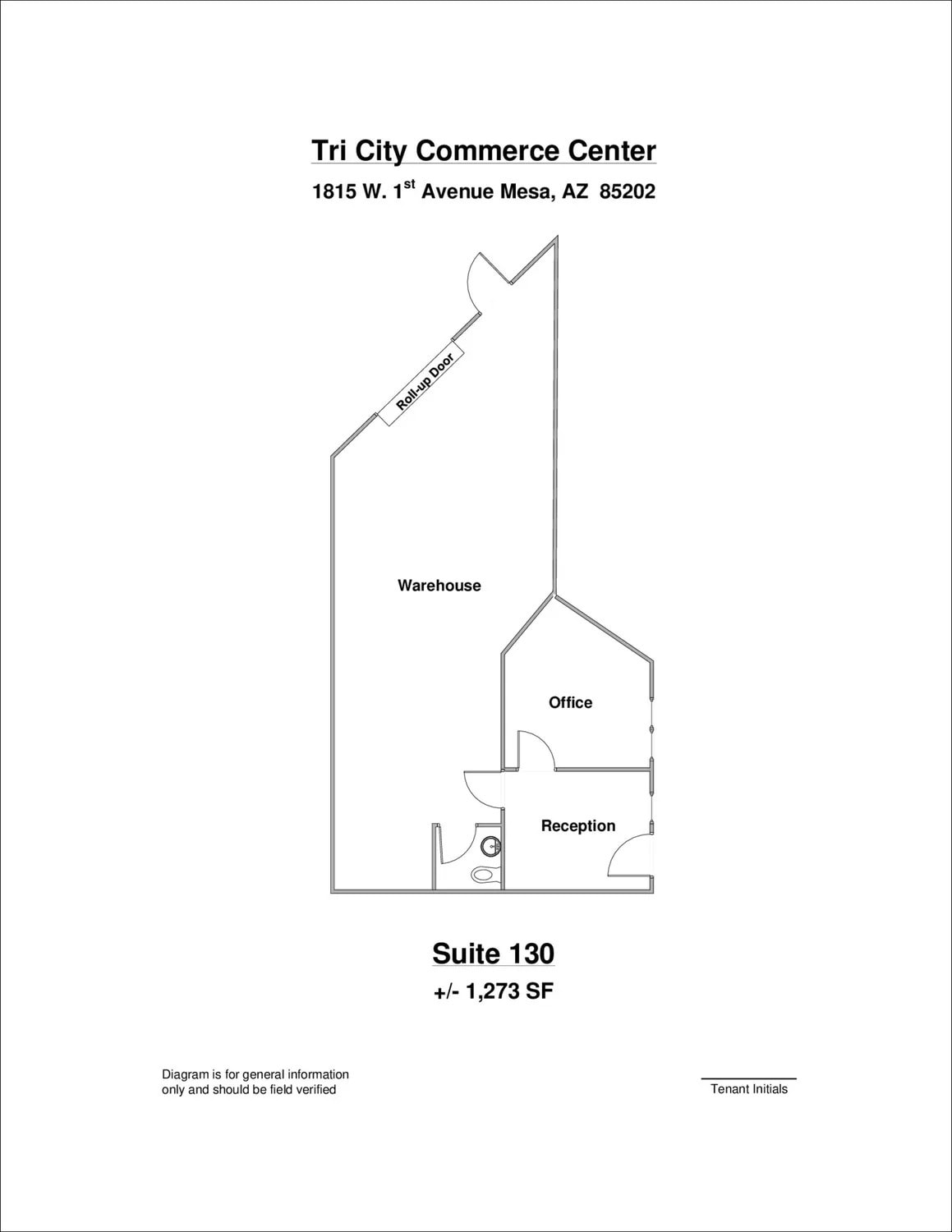 1815 W 1st Ave, Mesa, AZ for lease Floor Plan- Image 1 of 1
