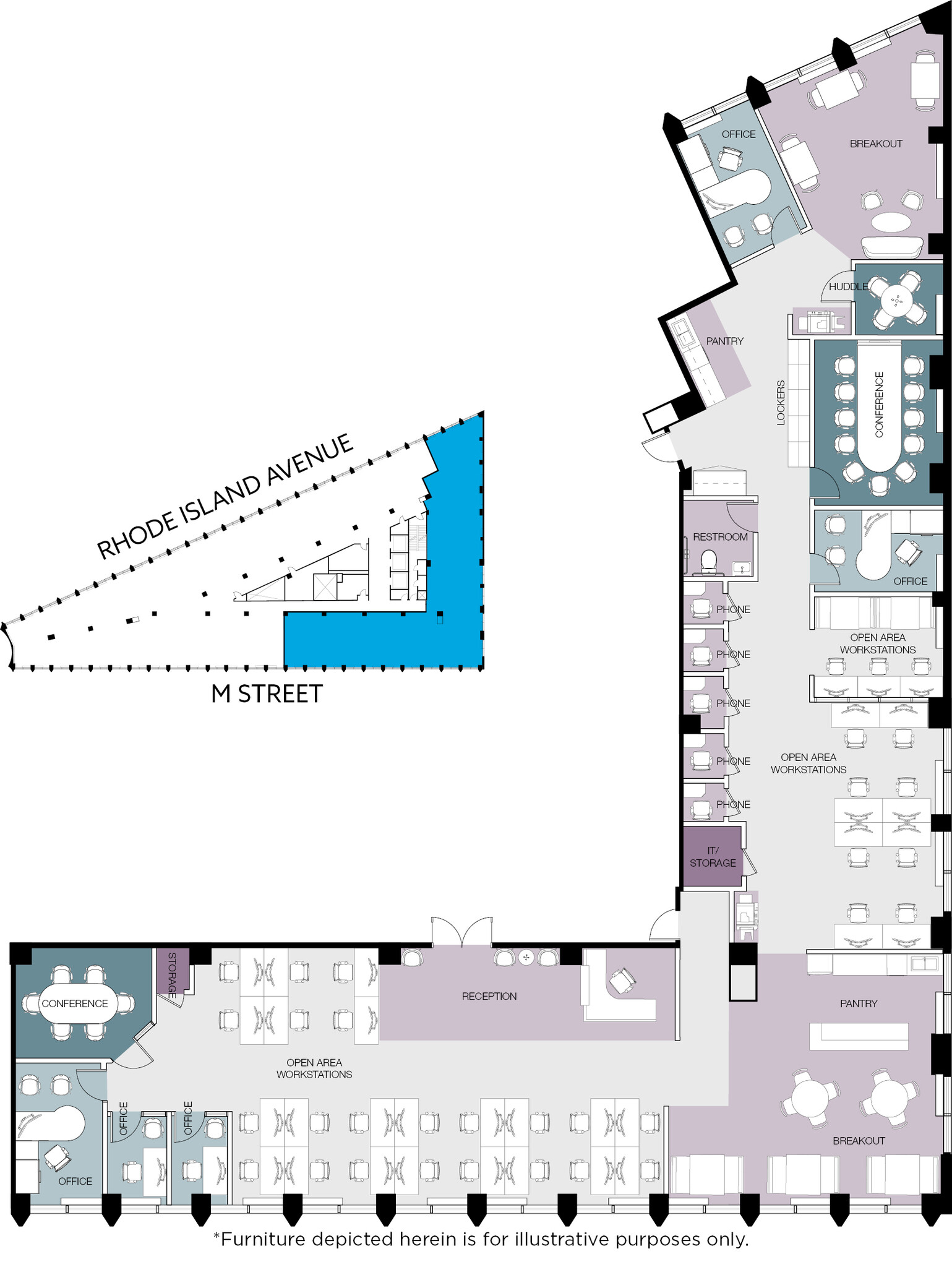 1730 Rhode Island Ave NW, Washington, DC à louer Plan d’étage- Image 1 de 1