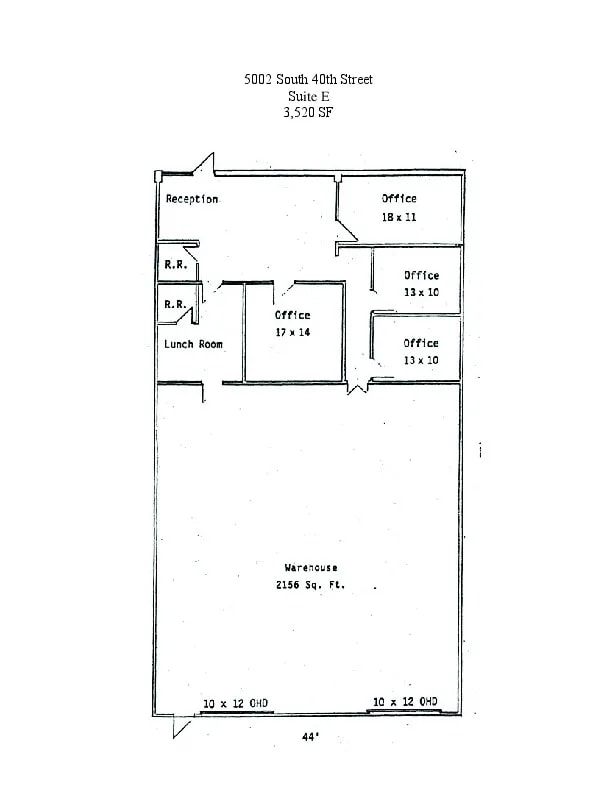 5002 S 40th St, Phoenix, AZ à louer Plan d’étage- Image 1 de 1