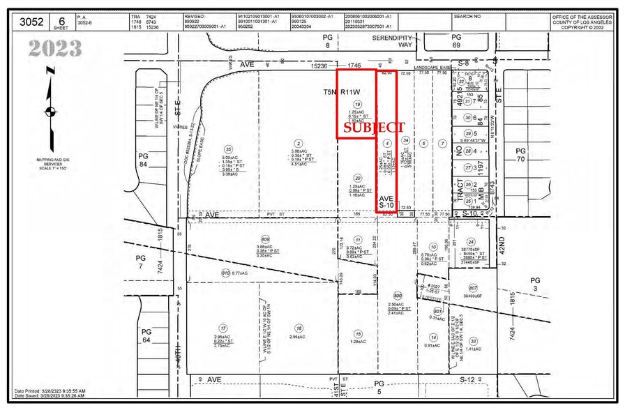 Avenue S8, Palmdale, CA for sale - Plat Map - Image 3 of 3