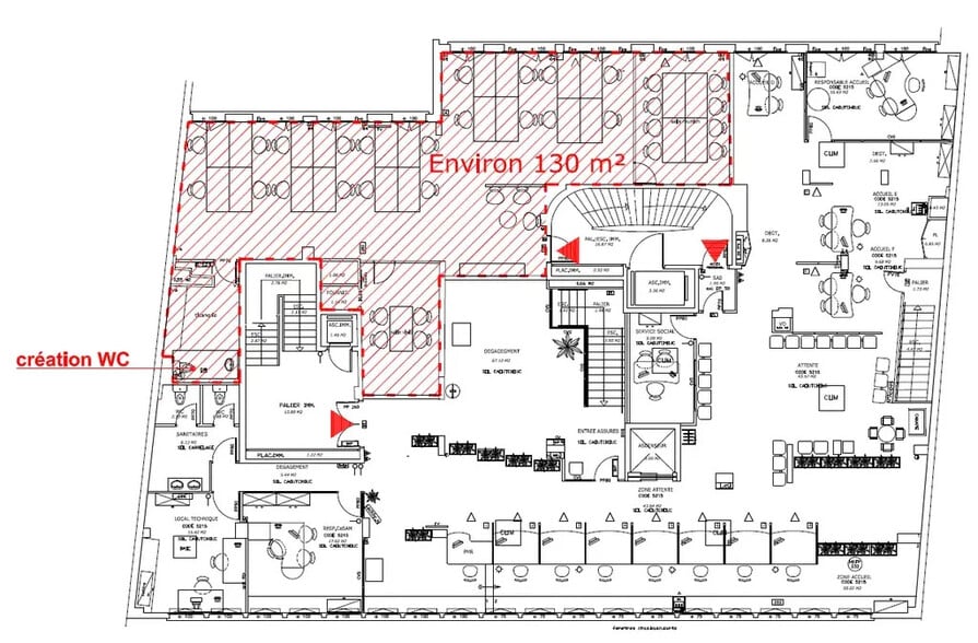 Bureau dans Paris à louer - Plan d’étage - Image 1 de 1