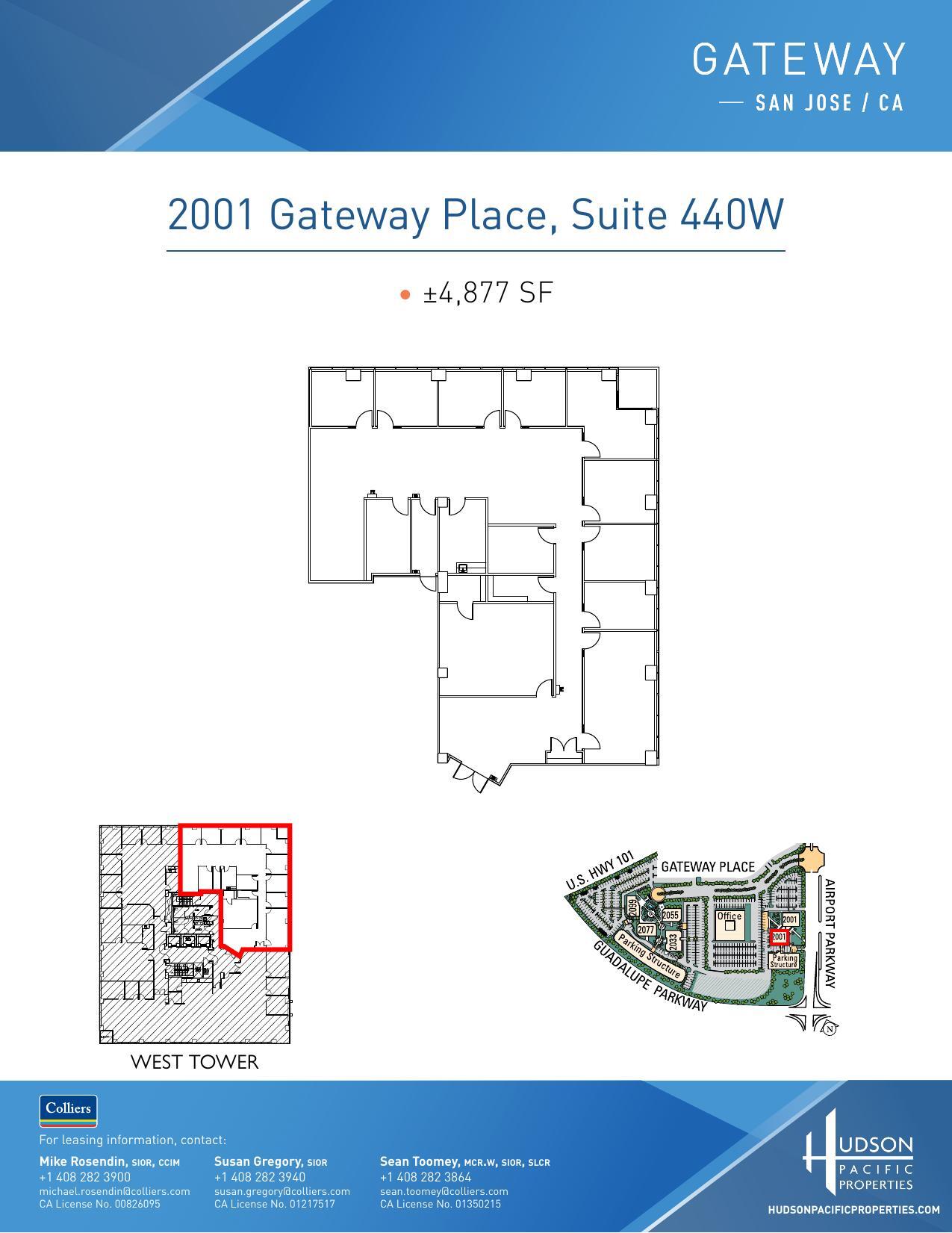 2033 Gateway Pl, San Jose, CA à louer Plan d’étage- Image 1 de 1