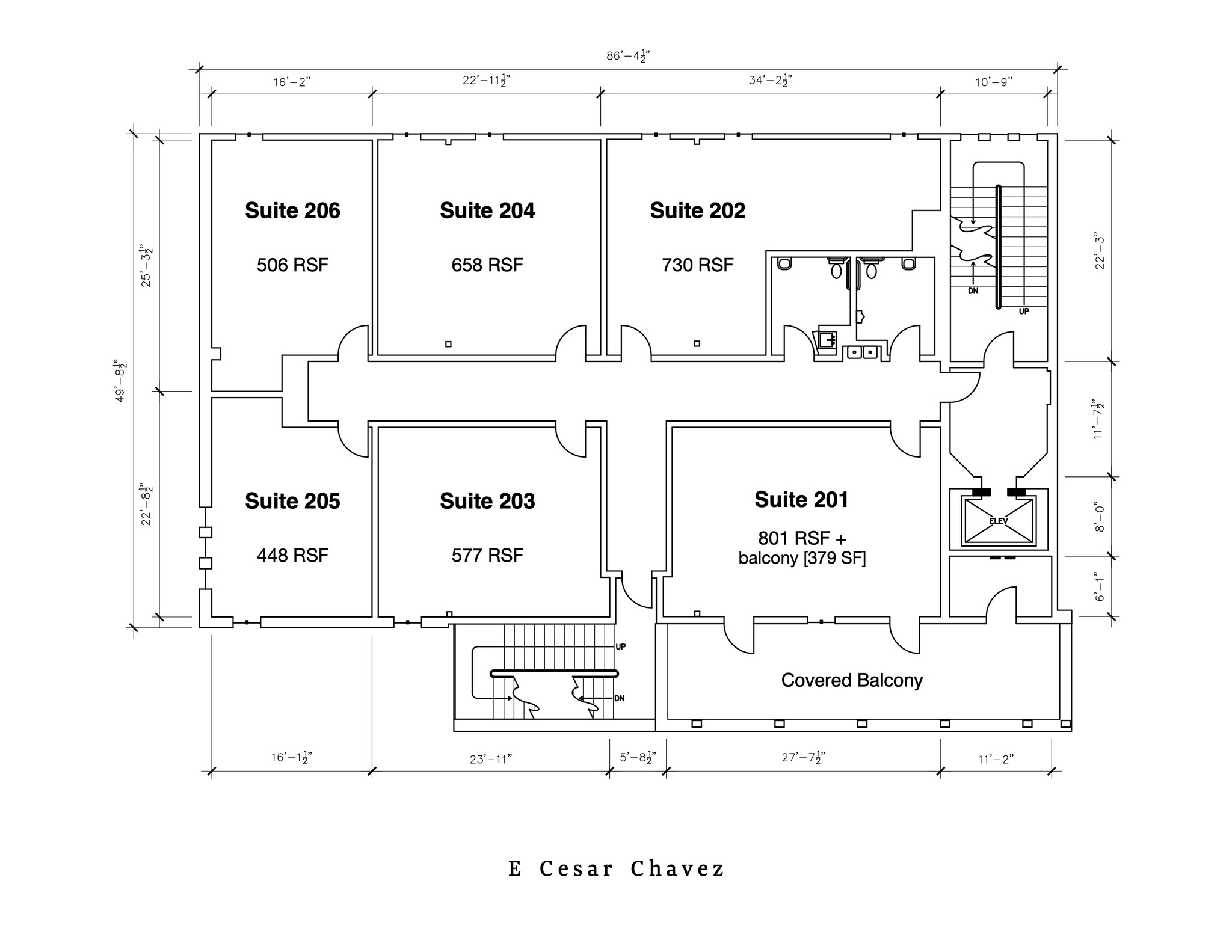 1901 E Cesar Chavez St, Austin, TX à louer Plan d  tage- Image 1 de 1