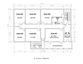 1901 E Cesar Chavez St, Austin, TX à louer Plan d  tage- Image 1 de 1