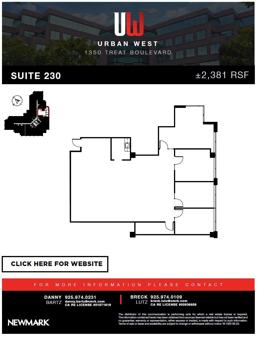 1350 Treat Blvd, Walnut Creek, CA à louer Plan d  tage- Image 1 de 1