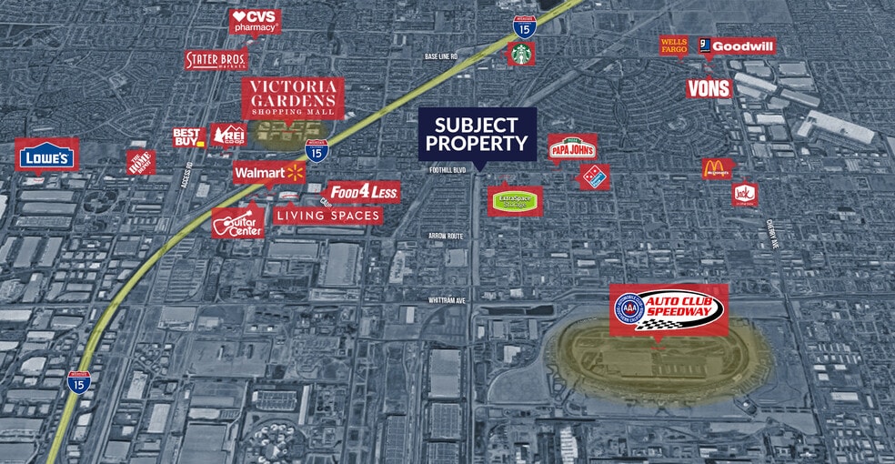 13351 Foothill Blvd, Fontana, CA for lease - Aerial - Image 3 of 3