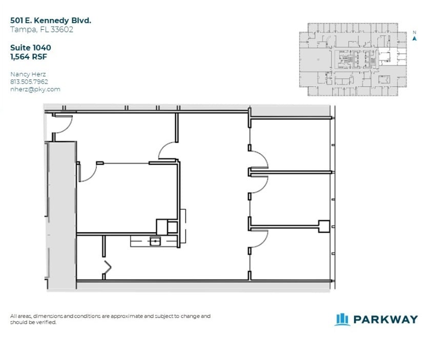 501 E Kennedy Blvd, Tampa, FL à louer Plan d  tage- Image 1 de 1