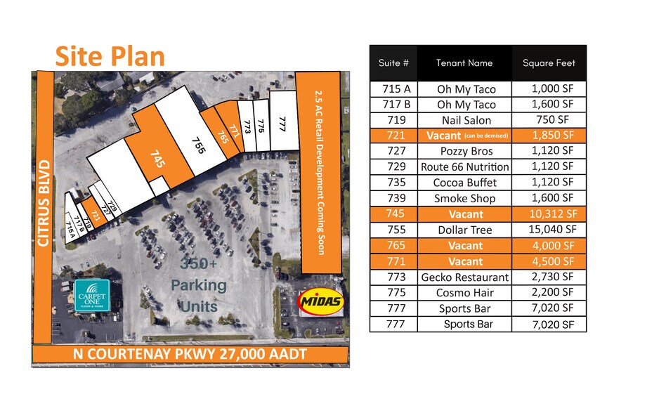 715-785 N Courtenay Pky, Merritt Island, FL à louer - Plan de site - Image 2 de 27