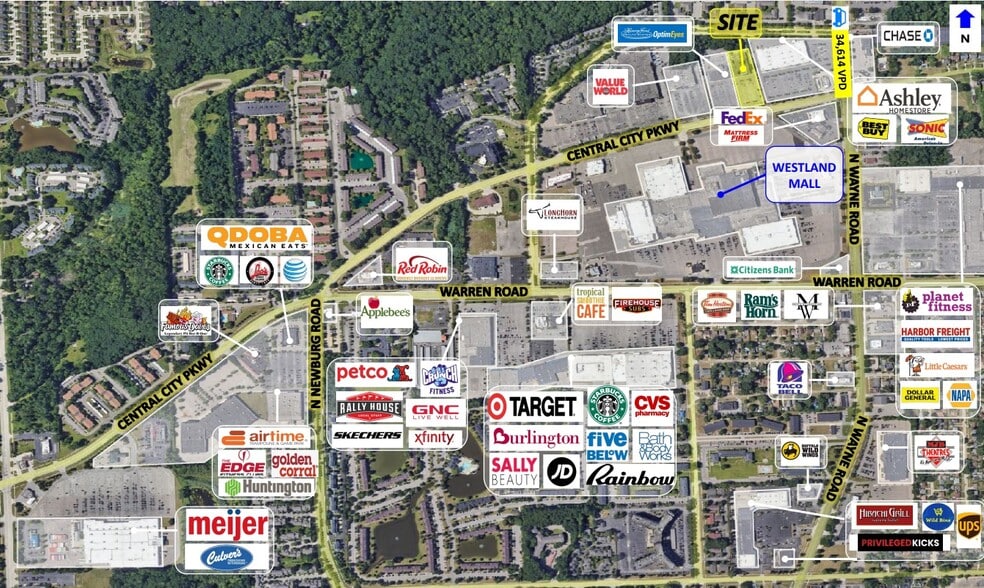 35150 Central City Pky, Westland, MI for lease - Aerial - Image 2 of 3