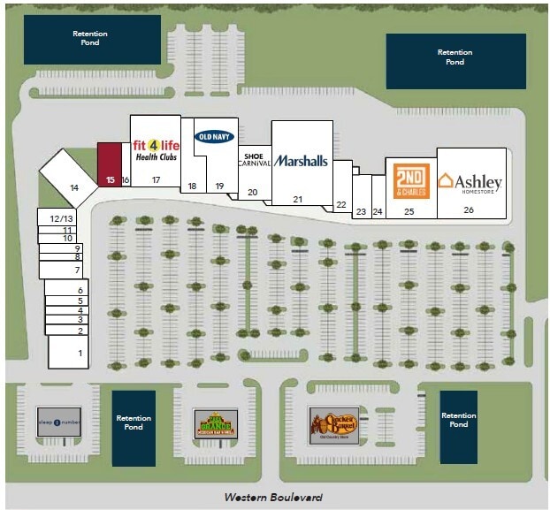 1250 Western Blvd, Jacksonville, NC à louer Plan de site- Image 1 de 1