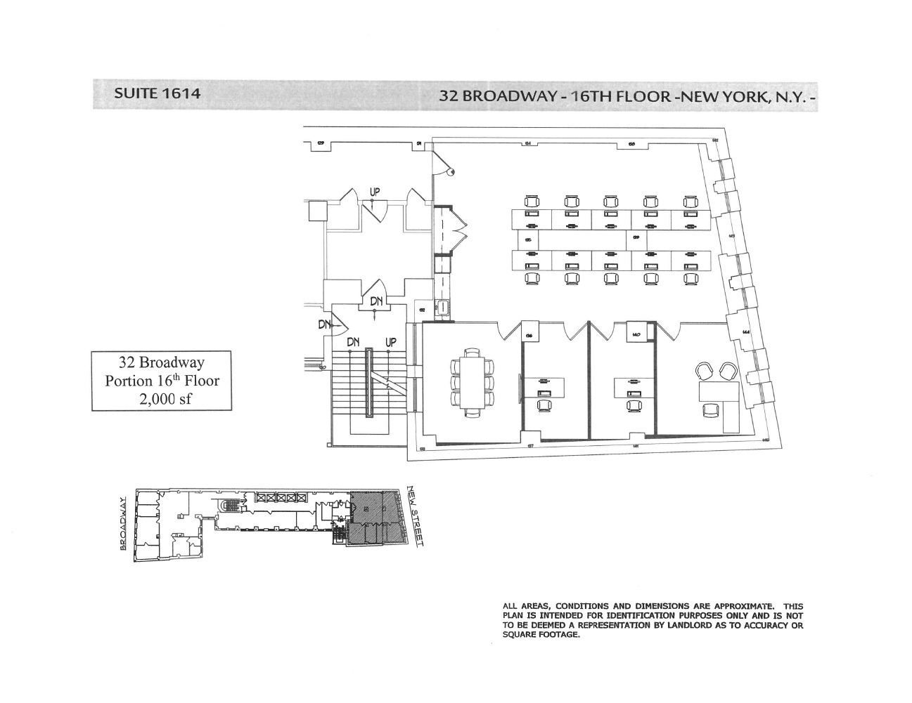 32 Broadway, New York, NY à louer Plan d  tage- Image 1 de 1