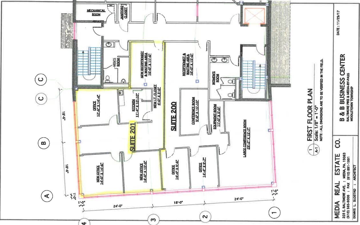 1055 E Baltimore Pike, Media, PA for lease Floor Plan- Image 1 of 9