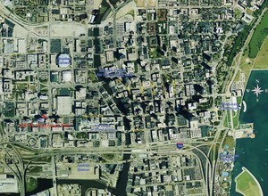 633 W Wisconsin Ave, Milwaukee, WI - AÉRIEN  Vue de la carte