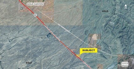 N Of US Rte 60 & E El Camino Viejo Intersection, Gold Canyon, AZ - Aérien  Vue de la carte