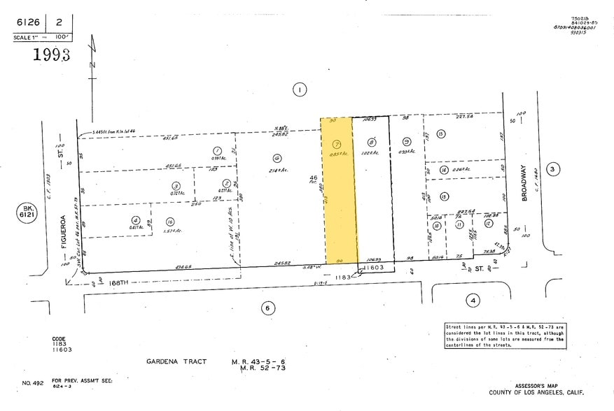 349 W 168th St, Gardena, CA for lease - Plat Map - Image 1 of 2