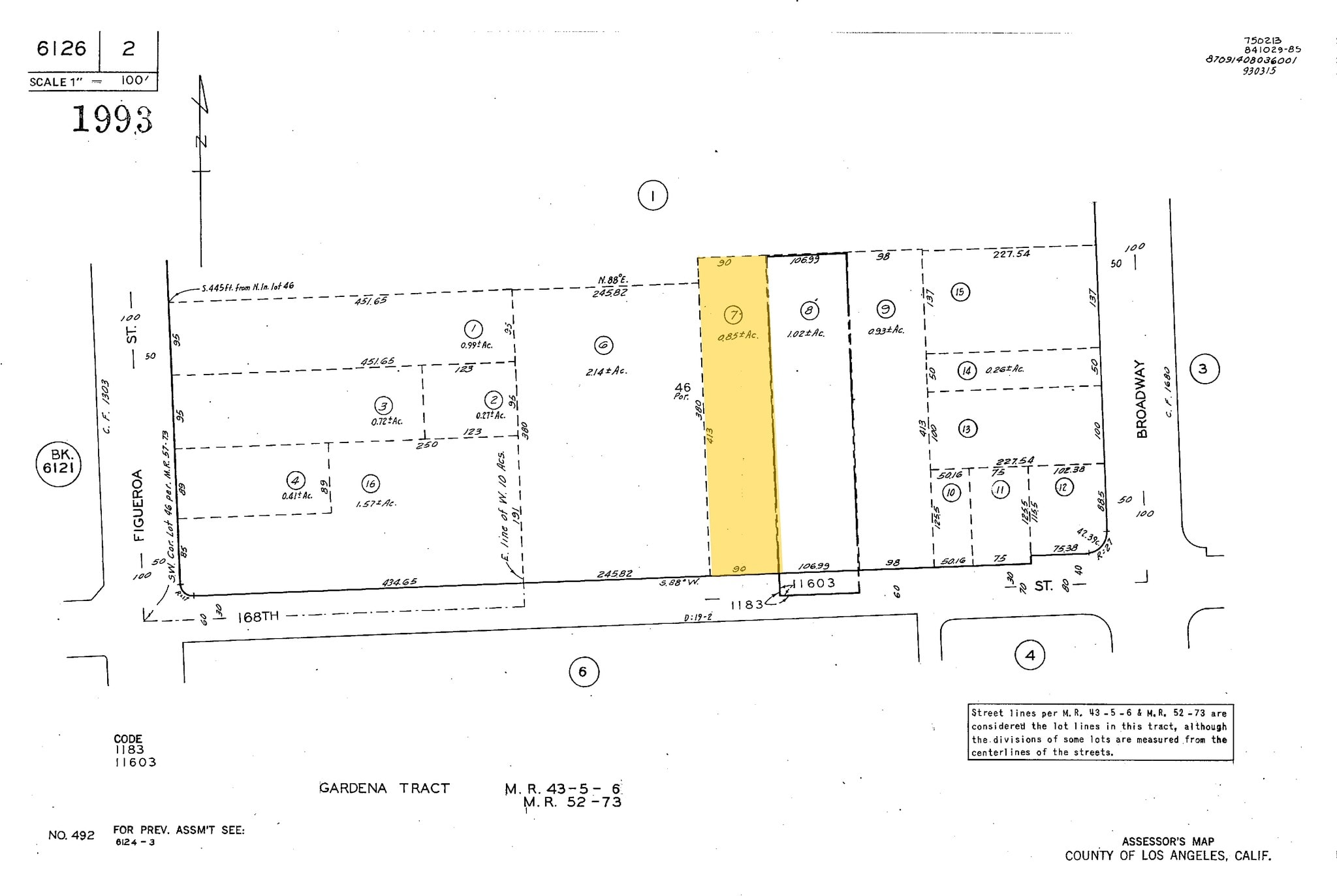 349 W 168th St, Gardena, CA for lease Plat Map- Image 1 of 3