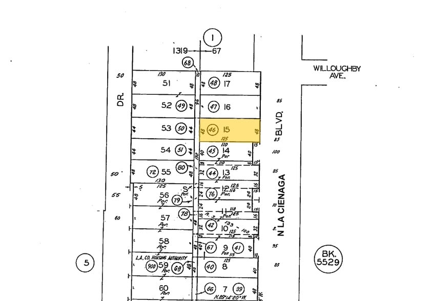 847-849 N La Cienega Blvd, Los Angeles, CA à louer - Plan cadastral - Image 2 de 2
