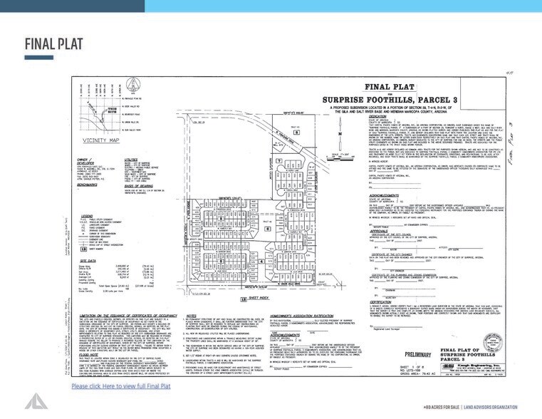 NEC 199th Avenue & Union Hills Drive, Surprise, AZ for sale - Plat Map - Image 2 of 2