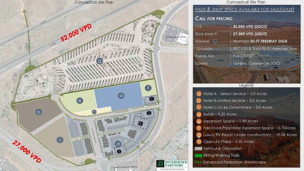 SEC I-15 & SR 9, Washington, UT à vendre - Plan de site - Image 2 de 3