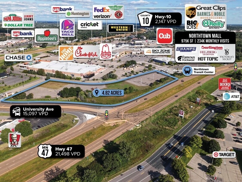 University Ave NE, Blaine, MN for lease - Aerial - Image 3 of 10