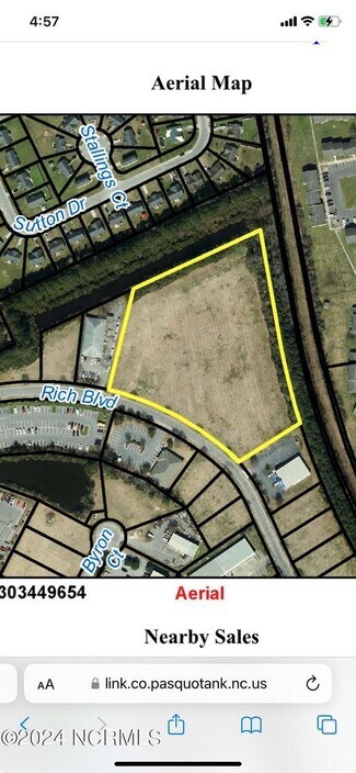 Plus de détails pour 130 Rich Blvd, Elizabeth City, NC - Terrain à vendre