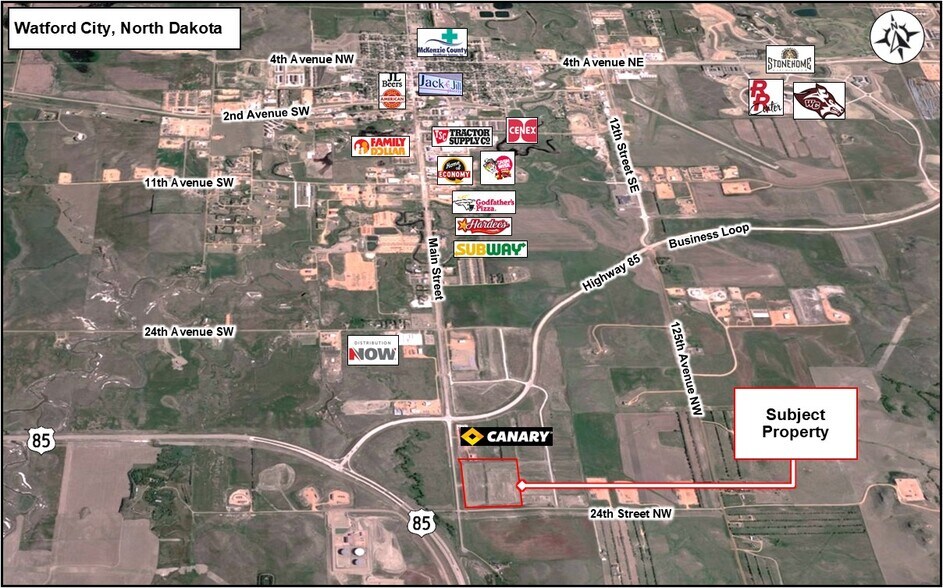 Main, Watford City, ND for sale - Aerial - Image 1 of 3
