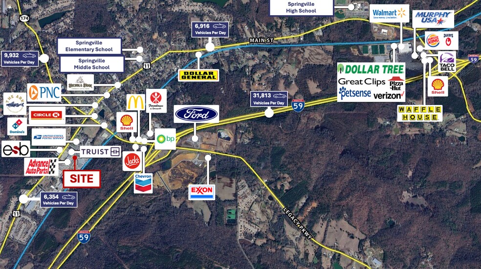 5766-5790 Us-11 Hwy, Springville, AL à louer - Aérien - Image 3 de 5