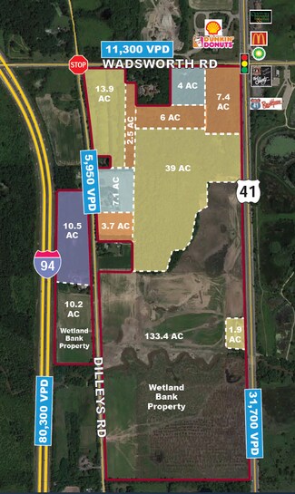 Plus de détails pour W Wadsworth Rd & Rt 41 Rd, Wadsworth, IL - Terrain à vendre