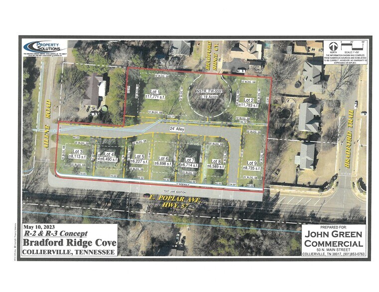524 E Poplar Ave, Collierville, TN à vendre - Aérien - Image 3 de 3