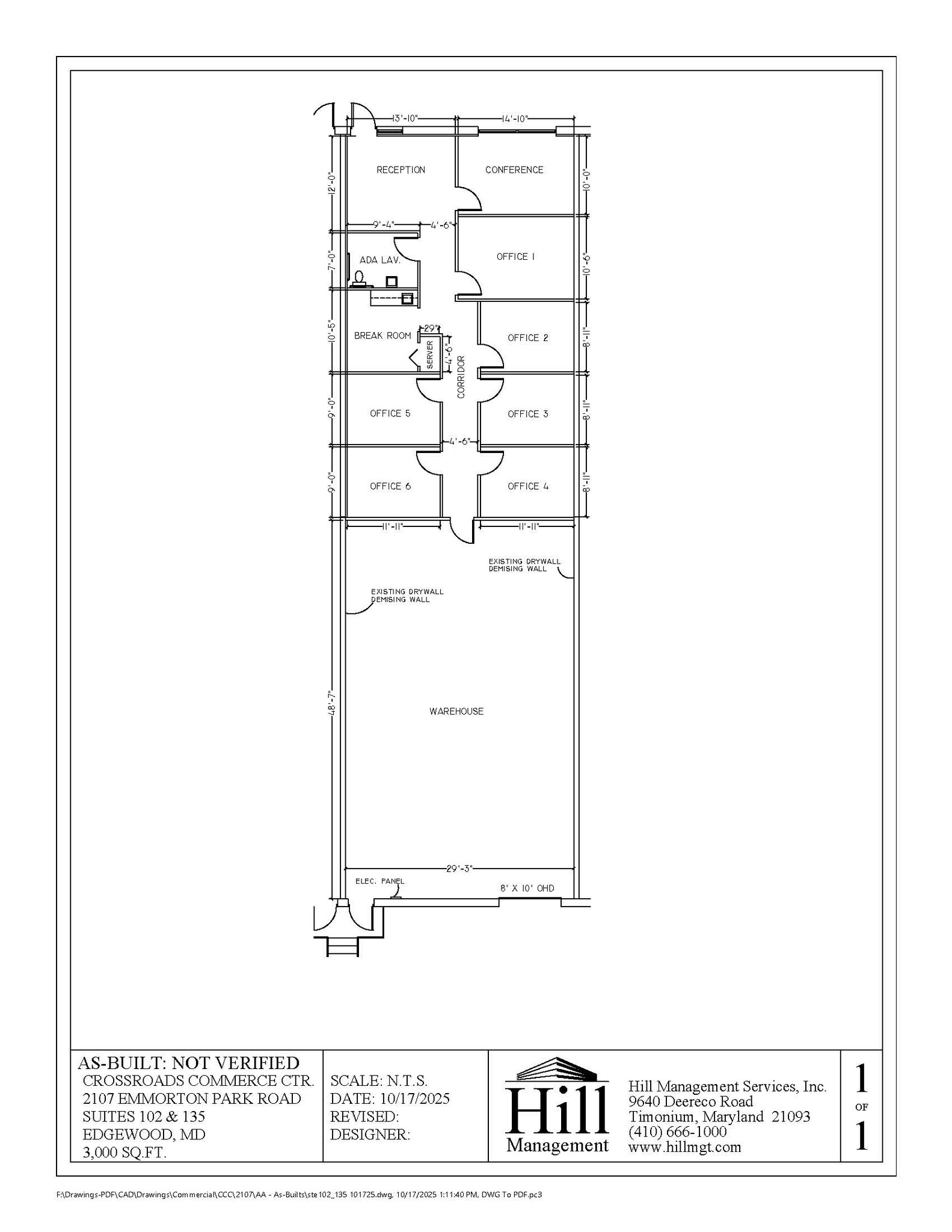 2107 Emmorton Park Rd, Edgewood, MD for lease Floor Plan- Image 1 of 1