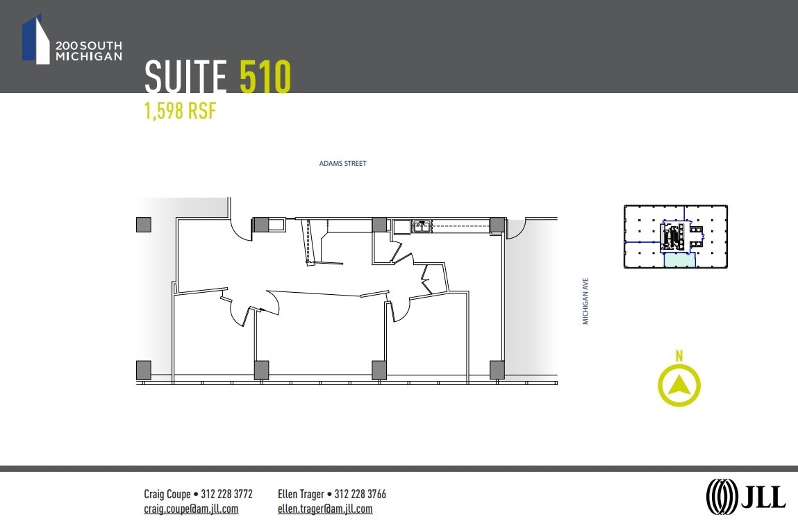 200 S Michigan Ave, Chicago, IL à louer Plan d’étage- Image 1 de 1