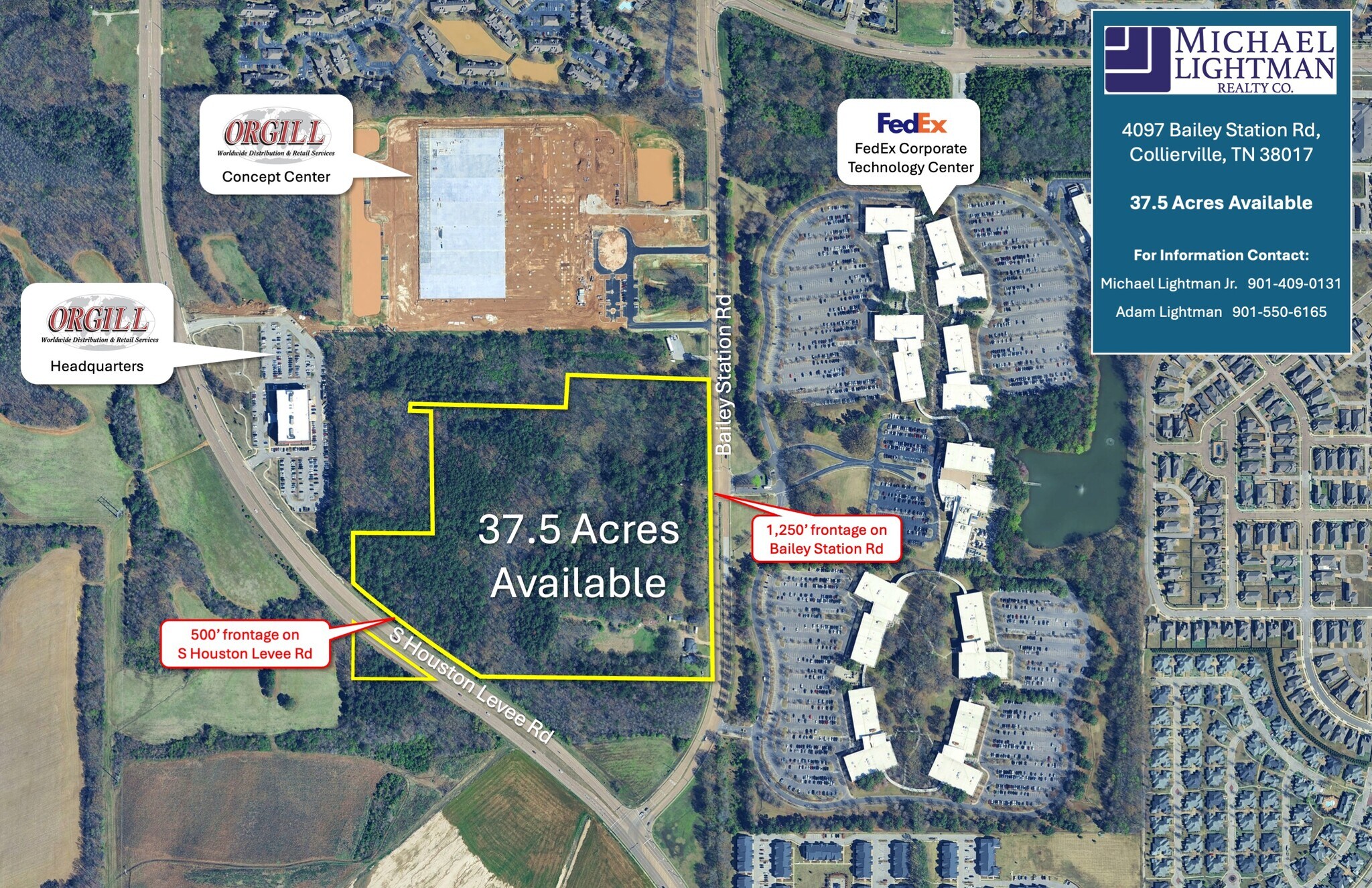 4135 Bailey Station Rd, Collierville, TN à vendre Aérien- Image 1 de 3