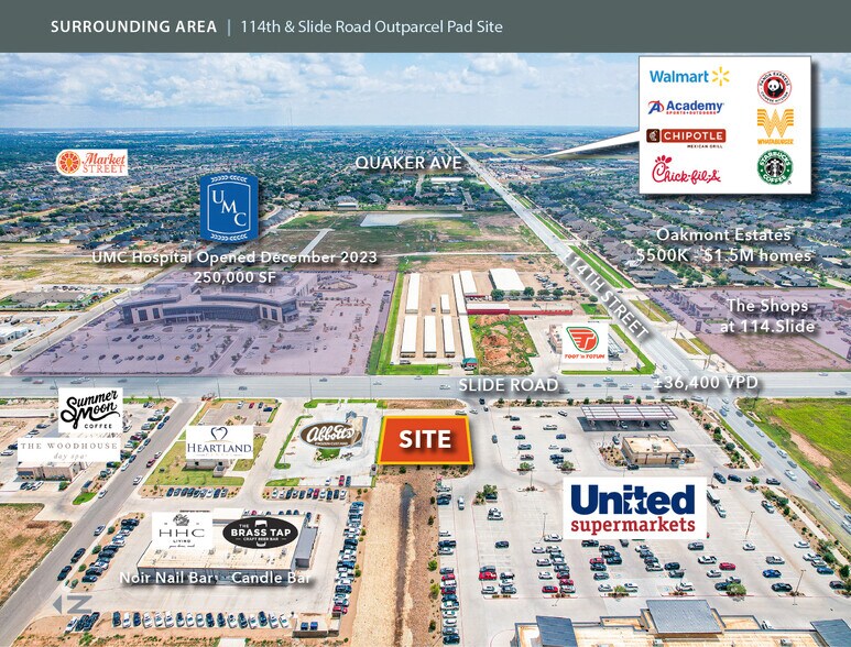 114th & Slide Rd, Lubbock, TX à louer - Aérien - Image 3 de 4