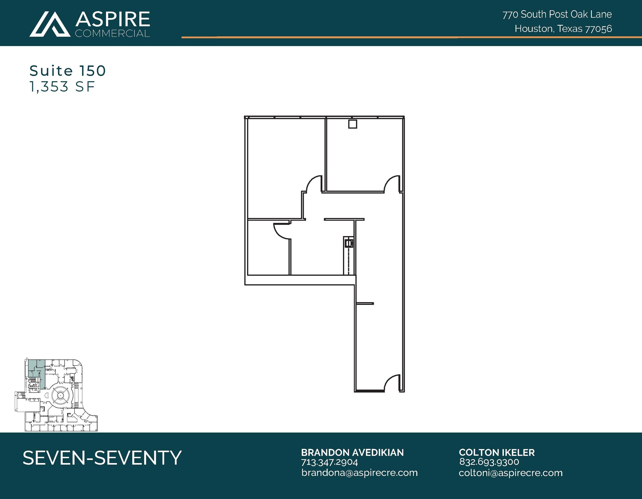 770 S Post Oak Ln, Houston, TX à louer Plan d’étage- Image 1 de 1