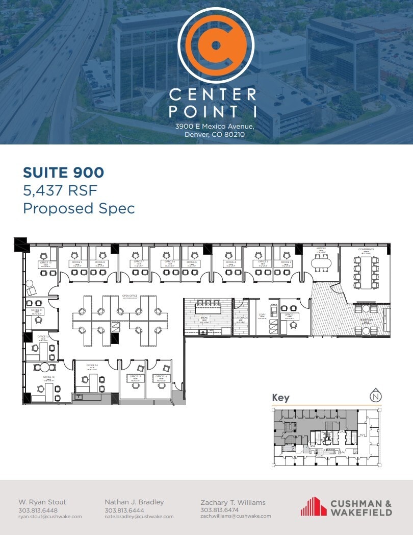 3900 E Mexico Ave, Denver, CO à louer Plan d’étage- Image 1 de 1