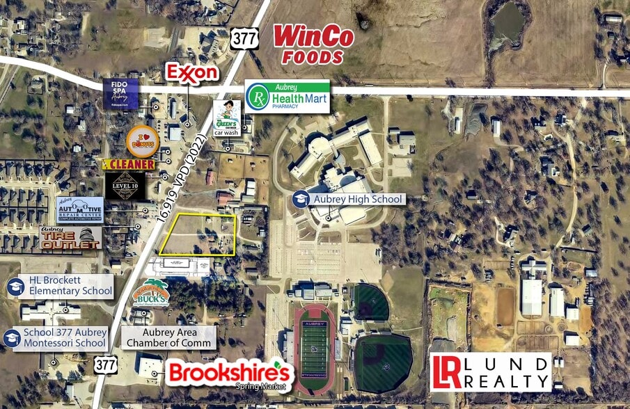 US 377 -3 AC | ON SEWER | COMMERCIAL | 3 LOTS, Aubrey, TX for sale - Building Photo - Image 1 of 9