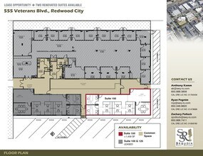 555 Veterans Blvd, Redwood City, CA à louer Plan d’étage- Image 1 de 1