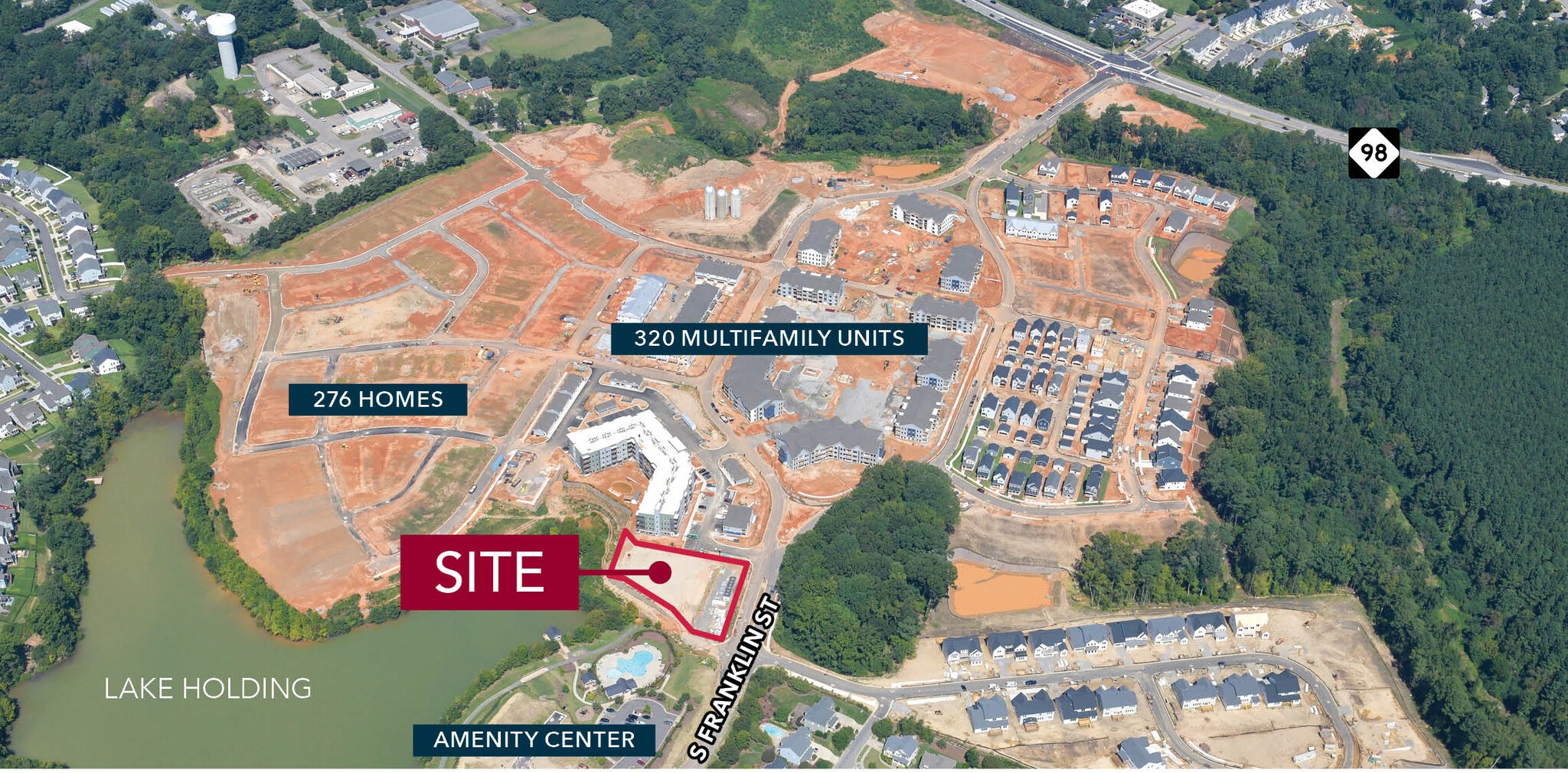 S Franklin St, Wake Forest, NC for lease Aerial- Image 1 of 4