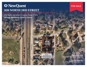 928 N 3rd St, Conroe, TX - aerial  map view