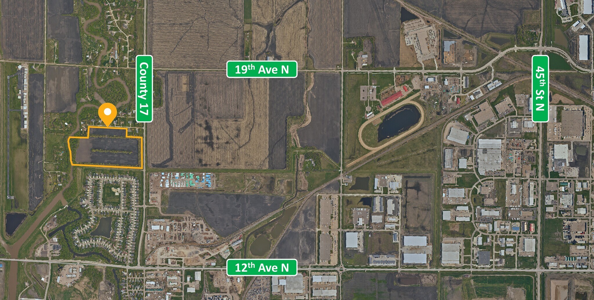 Rural County 17, West Fargo, ND for sale Aerial- Image 1 of 3