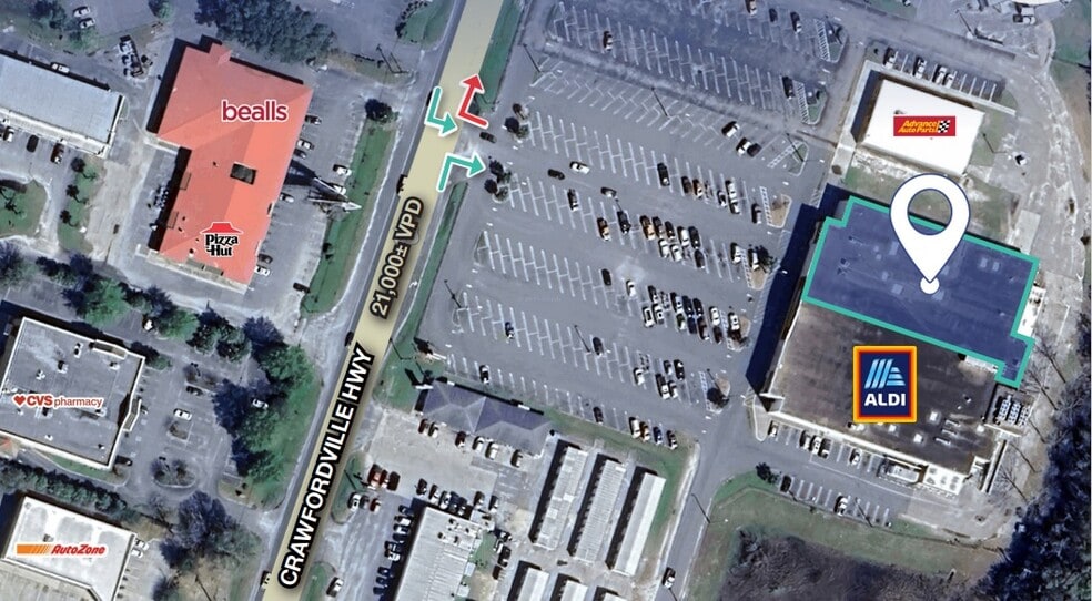 2629 Crawfordville Hwy, Crawfordville, FL for lease - Aerial - Image 3 of 5