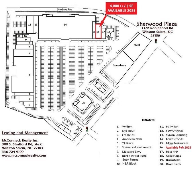 3320-3382 Robinhood Rd, Winston-Salem, NC à louer - Plan de site - Image 2 de 10