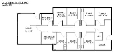 21721 W 11 Mile Rd, Southfield, MI for lease Floor Plan- Image 1 of 1