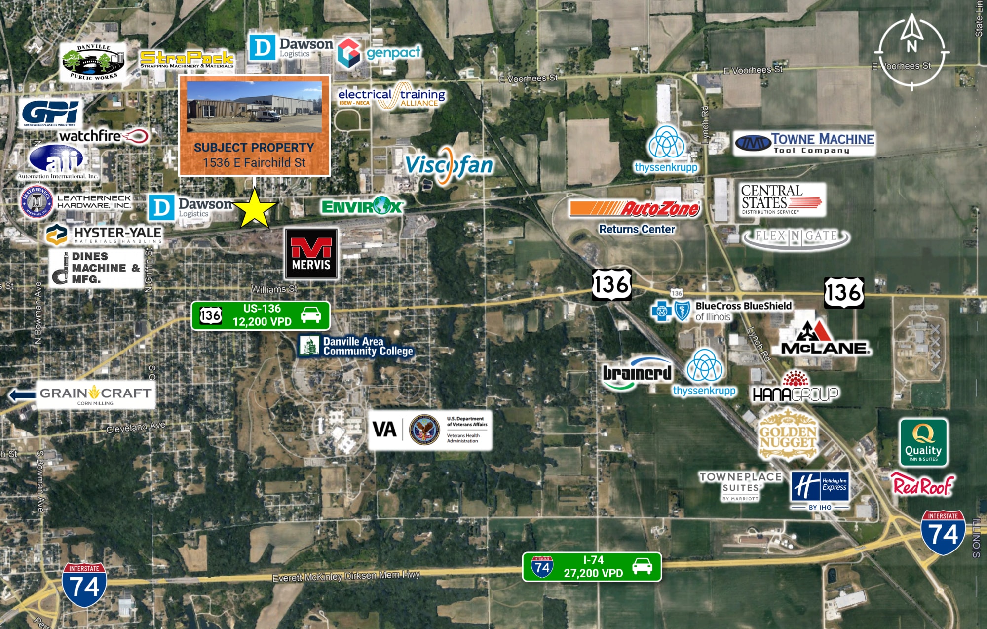 1536 E Fairchild St, Danville, IL for sale Aerial- Image 1 of 6