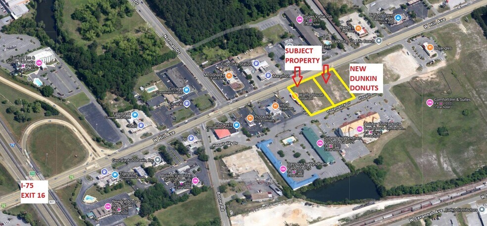 1815-1817 W Hill Ave, Valdosta, GA for sale - Aerial - Image 2 of 5