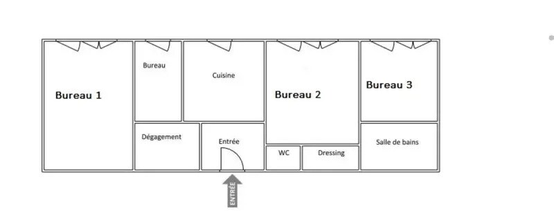 Bureau dans Villeurbanne à vendre - Plan d’étage - Image 1 de 5