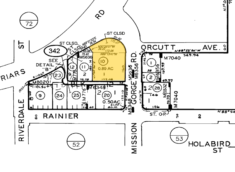 6424 Mission Gorge Rd, San Diego, CA à louer Plan cadastral- Image 1 de 2