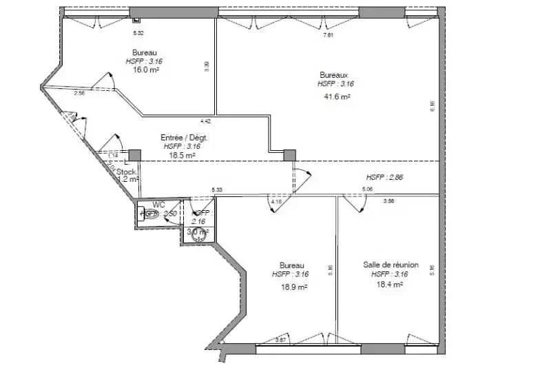 Bureau dans Levallois-Perret à vendre Plan d’étage- Image 1 de 3